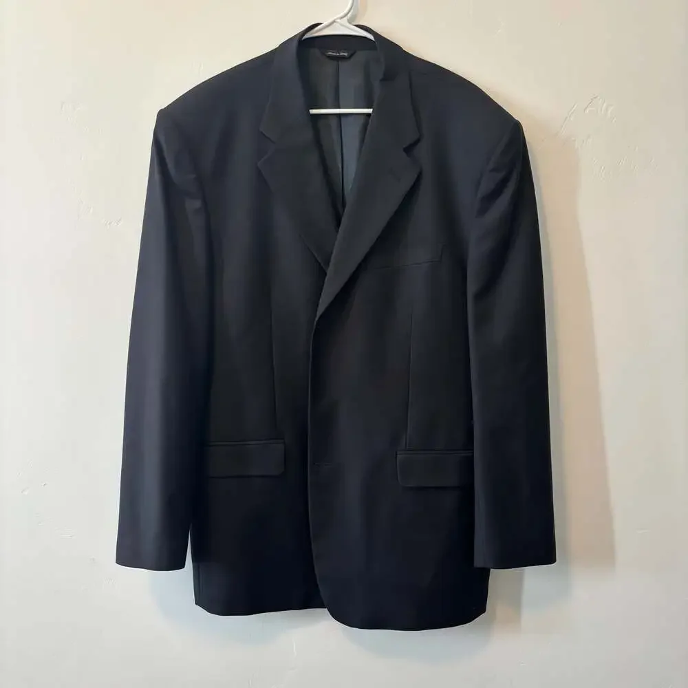 Gianni Manzoni Tendenza Black Blazer, 48, Angelico Super 140s Wool Made in Italy